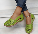 Viola | Perforated Slip-On Shoes with a Low Wedge