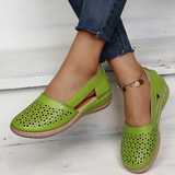 Viola | Perforated Slip-On Shoes with a Low Wedge