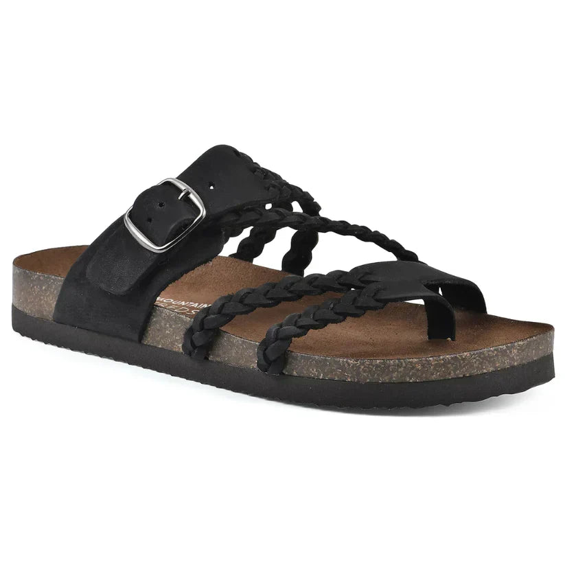 Leah Braided Cork Comfort Sandals Black, photo studio