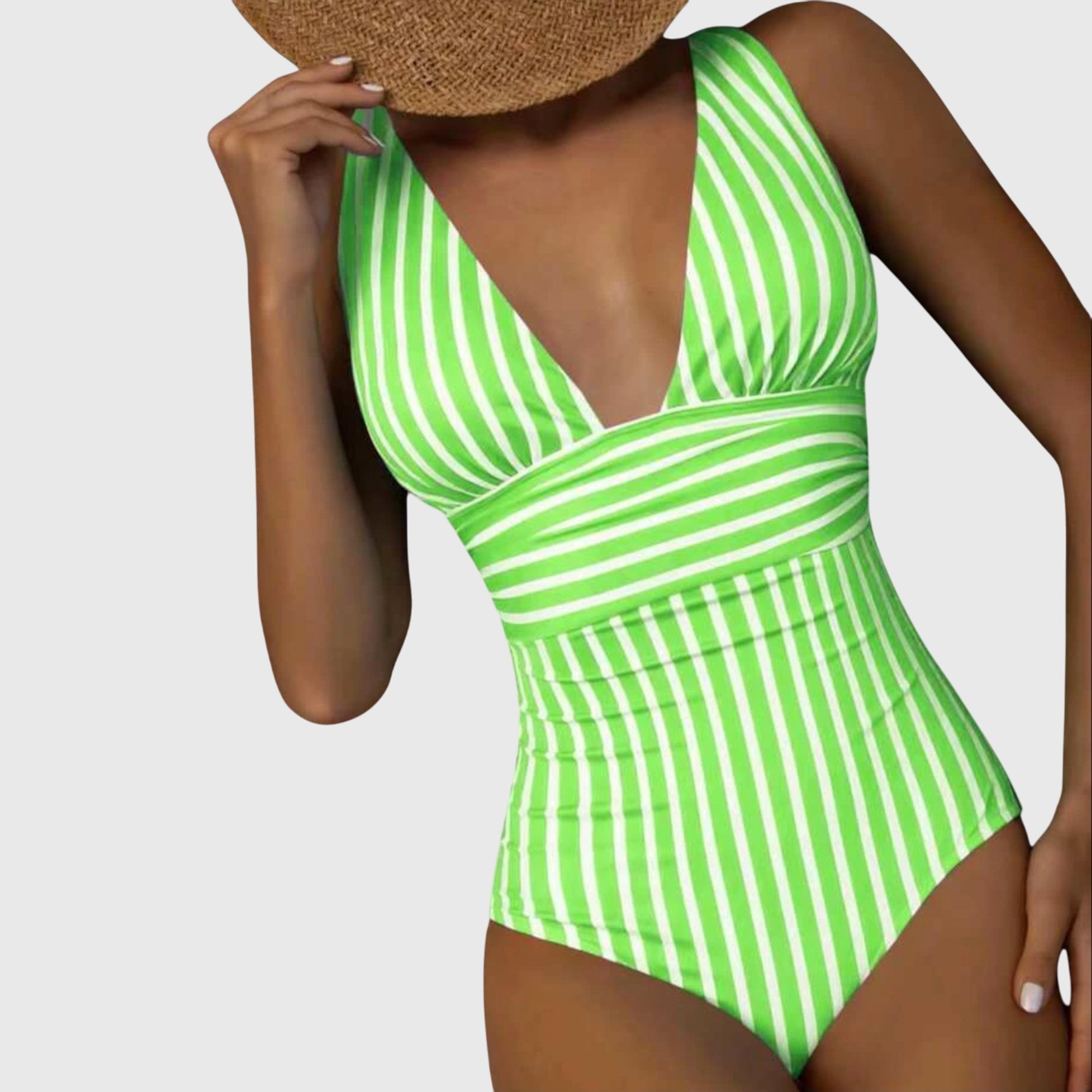 Supportive Striped One-Piece Swimsuit