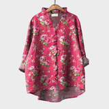 Elegant Summer Blouse in Raspberry Rose
