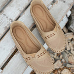 Dawn | Perforated Slip-On Flats with a Stitched Trim