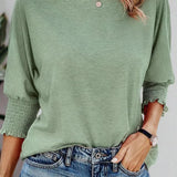Fay | Round-Neck Blouse with Pleated Sleeves