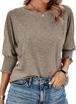Fay | Round-Neck Blouse with Pleated Sleeves