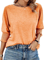Fay | Round-Neck Blouse with Pleated Sleeves