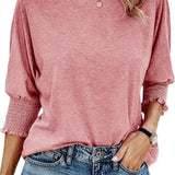 Fay | Round-Neck Blouse with Pleated Sleeves
