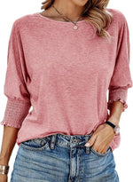 Fay | Round-Neck Blouse with Pleated Sleeves