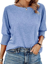 Fay | Round-Neck Blouse with Pleated Sleeves