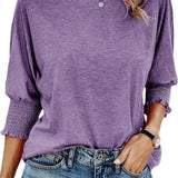 Fay | Round-Neck Blouse with Pleated Sleeves