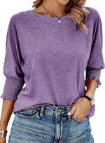 Fay | Round-Neck Blouse with Pleated Sleeves
