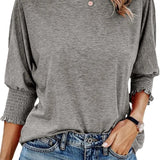 Fay | Round-Neck Blouse with Pleated Sleeves