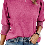 Fay | Round-Neck Blouse with Pleated Sleeves