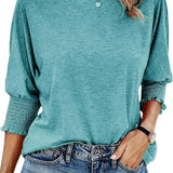 Fay | Round-Neck Blouse with Pleated Sleeves