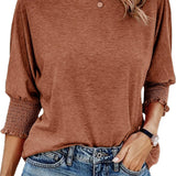 Fay | Round-Neck Blouse with Pleated Sleeves