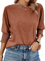 Fay | Round-Neck Blouse with Pleated Sleeves