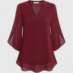 Yvette | Elegant V-Neck Blouse with Wide Sleeves