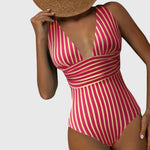 Supportive Striped One-Piece Swimsuit
