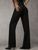 Camille | High-Waisted Wide-Leg Trousers with a Button Waist