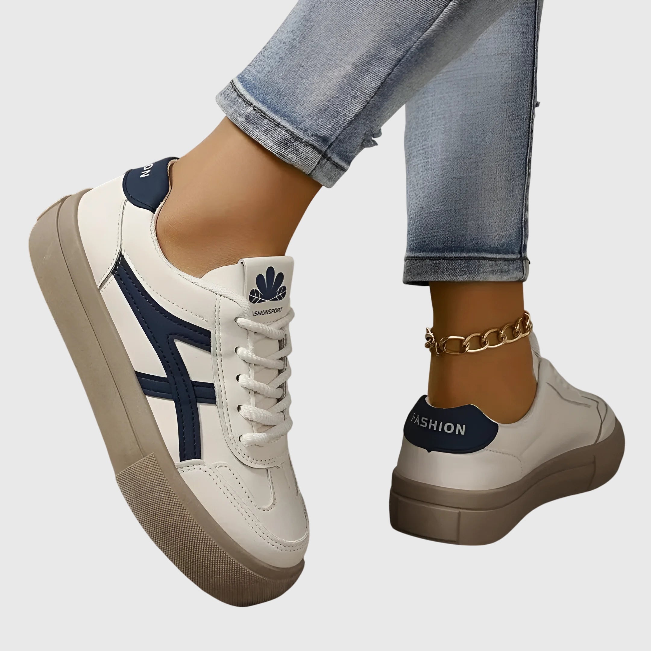 Germaine | Chunky-Sole Orthopaedic Sneakers Blue, photo studio
