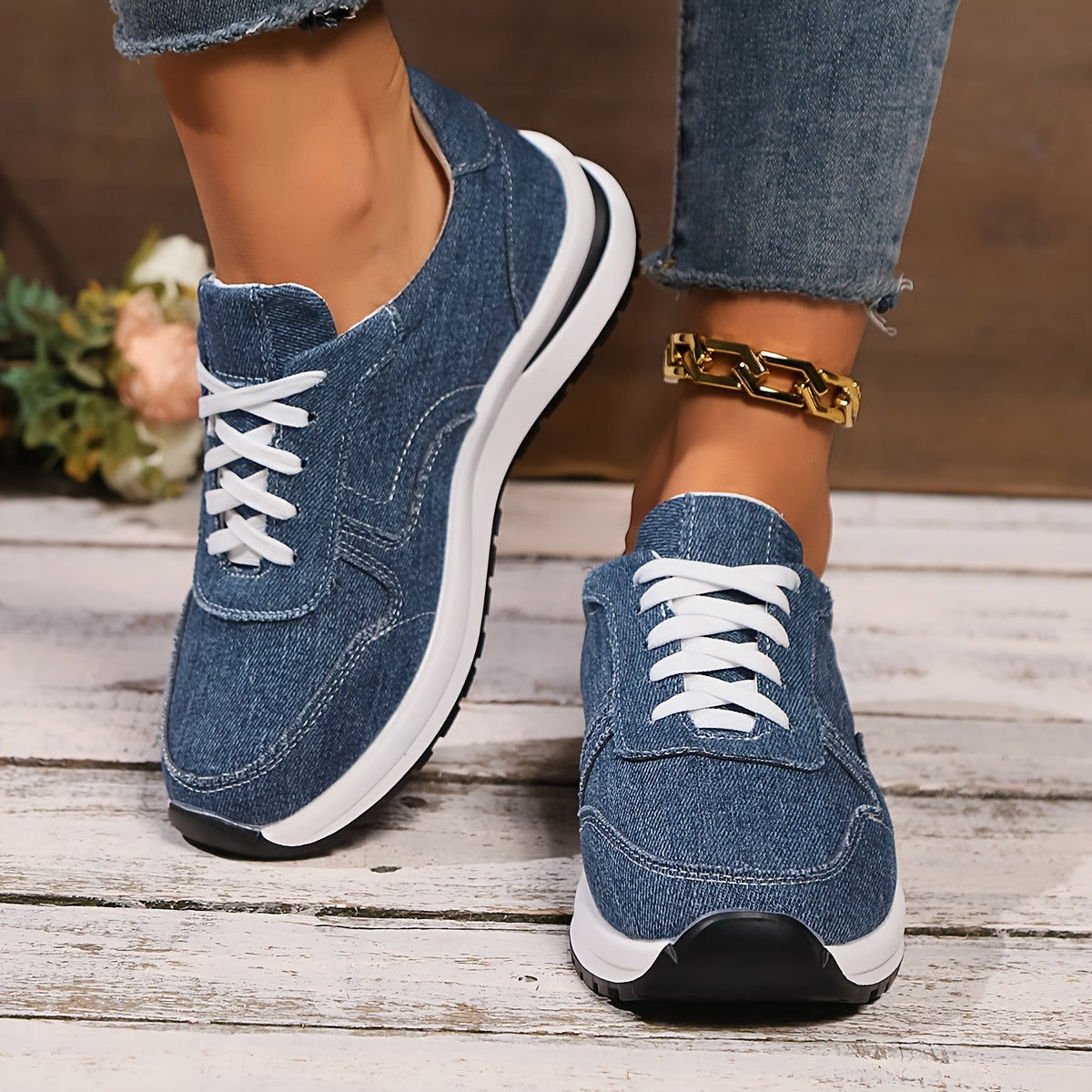 Lizzy Orthopedic Denim Sneakers Blue, photo studio