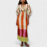 Kayla | Low-Neck Maxi Dress with Balloon Sleeves