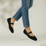 Fiona | Mary-Jane Flats with a Square Toe