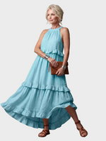 Kathleen | Open-Back Maxi Dress with Ruffles