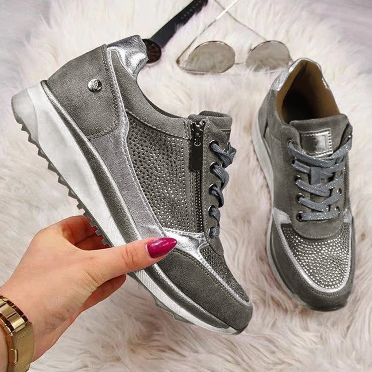 Clarisse | Orthopaedic Trainers with a Side Zip Grey, photo studio