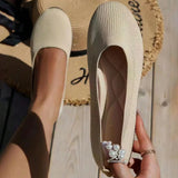 Frieda | Rib-Knit Slip-On Ballet Flats
