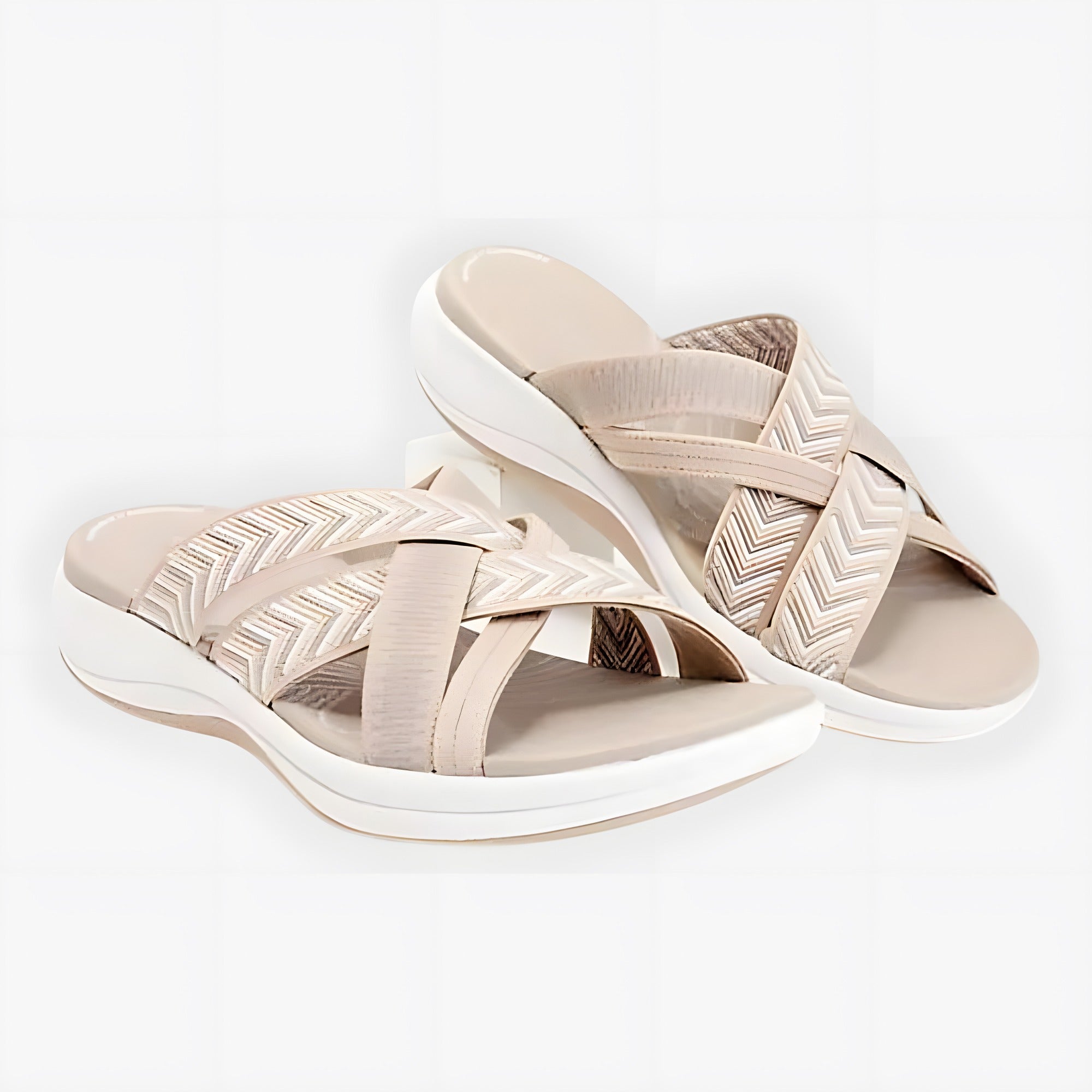Livia | Women's Light and Soft Sandals Beige, photo studio