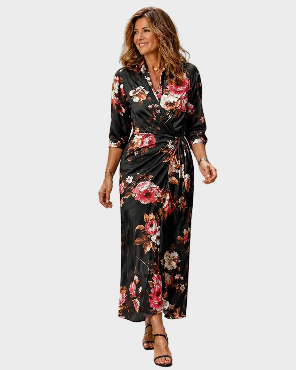 Lola | Printed Maxi Dress Black, photo studio