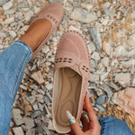 Dawn | Perforated Slip-On Flats with a Stitched Trim