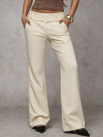 Camille | High-Waisted Wide-Leg Trousers with a Button Waist