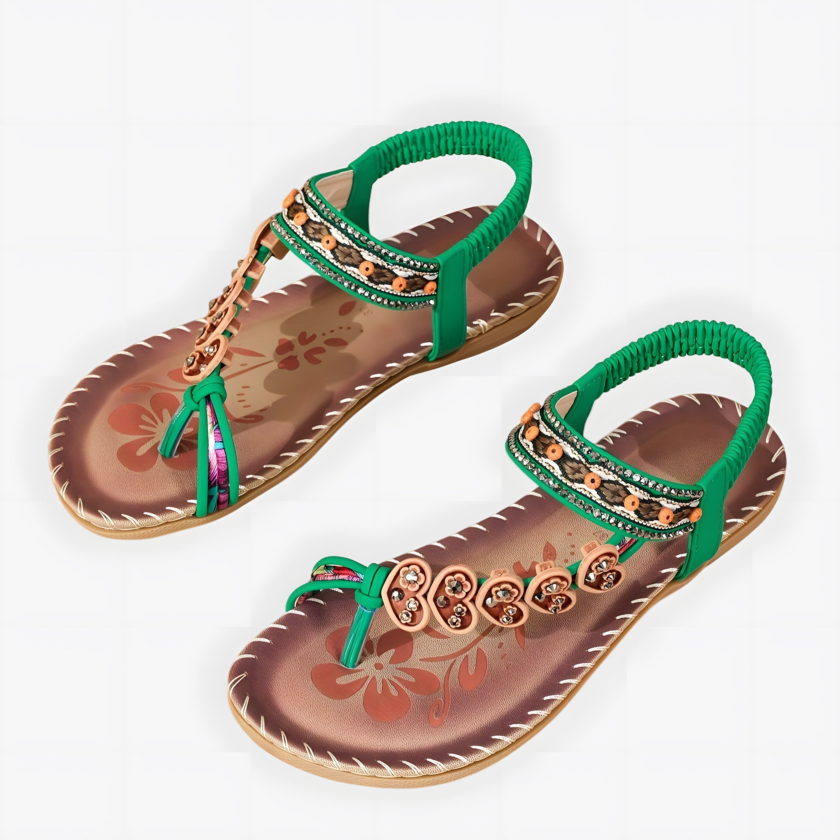 Briar | Women's Elegant Orthopaedic Sandals Green, photo studio