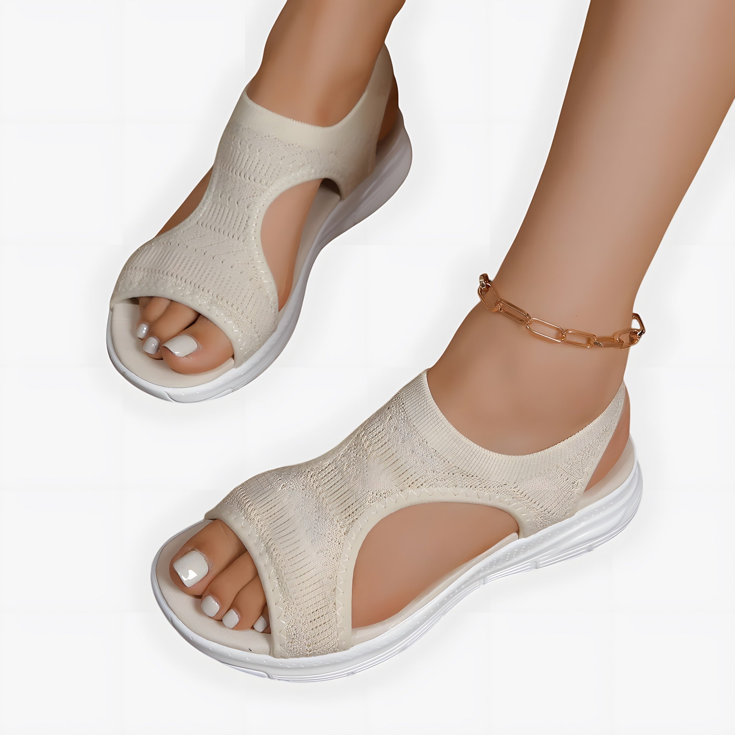 Samantha | Women's Orthopaedic Sandals Beige, photo studio