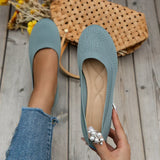 Frieda | Rib-Knit Slip-On Ballet Flats