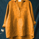 Elegant Summer Blouse in Black Linen