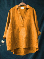 Elegant Summer Blouse in Black Linen