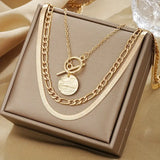 Ailish | Textured Coin Layered Necklace