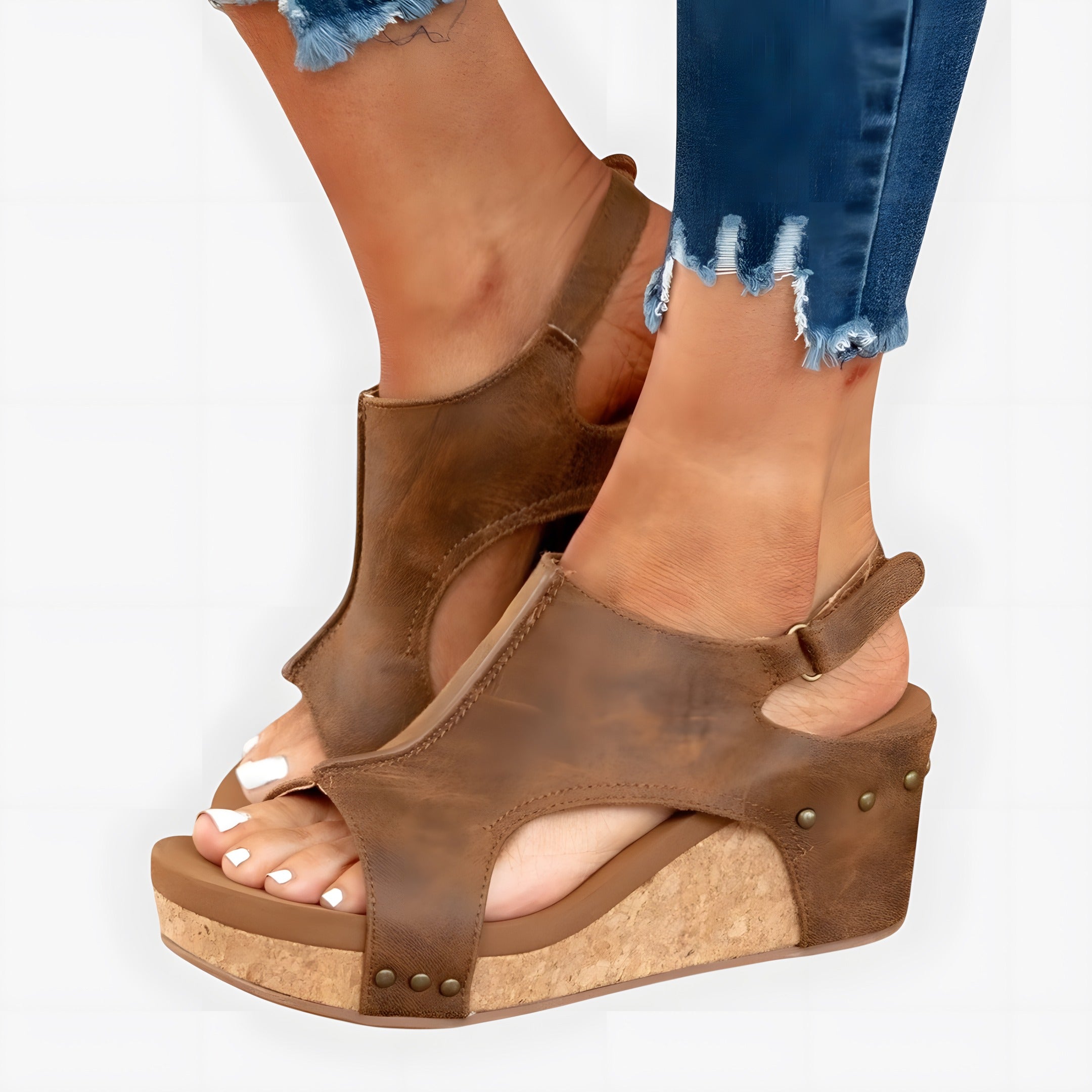 Marni | Women's Elegant Orthopaedic Sandals Brown, photo studio