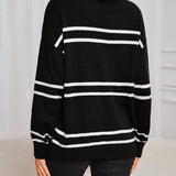 Camel Striped Turtleneck Jumper