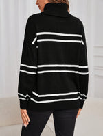 Camel Striped Turtleneck Jumper