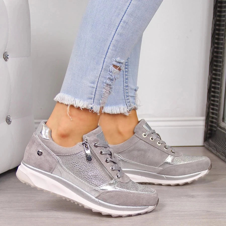 Gabri Zip-Up Orthopedic Sneakers Grey, photo studio
