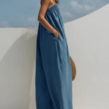 Wide-Leg Denim Jumpsuit