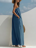 Wide-Leg Denim Jumpsuit