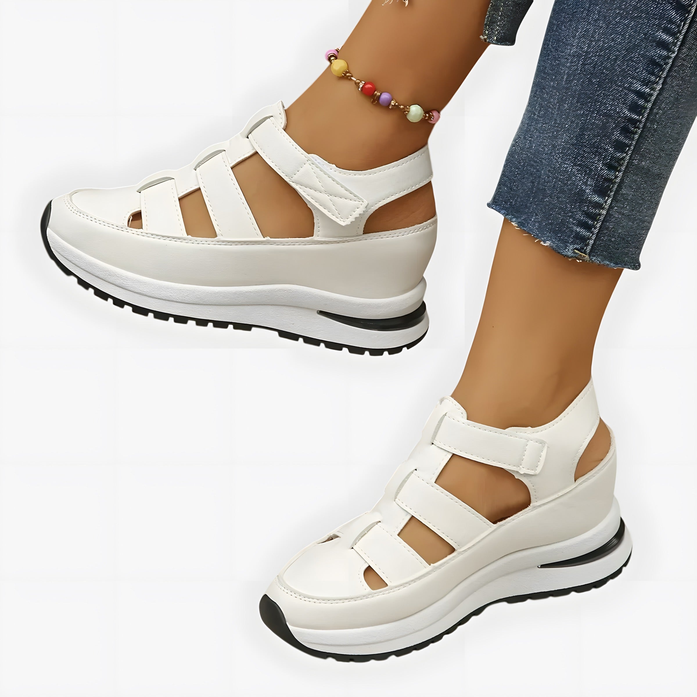 Aisling | Women's Versatile Orthopaedic Sandals White, photo studio
