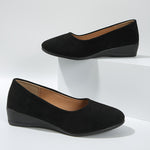 Sarah | Low Wedge Ballet Flats with a Rounded Toe