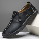 June | Stitched Slip-On Shoes with a Side Zip