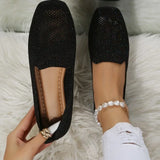 Nadia | Square-Toe Knit Flats