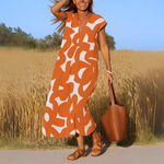 Araminta | Flowy Printed V-Neck Dress